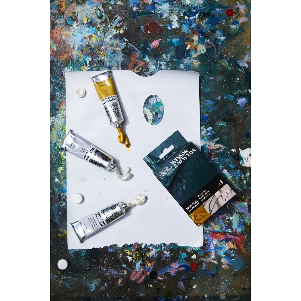 Set of Winton Oil Colour paints - Winsor & Newton - Metallic 3 pcs x 37 ml
