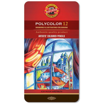 Zestaw kredek Polycolor - Koh-I-Noor - metalowe opakowanie, 12 szt.