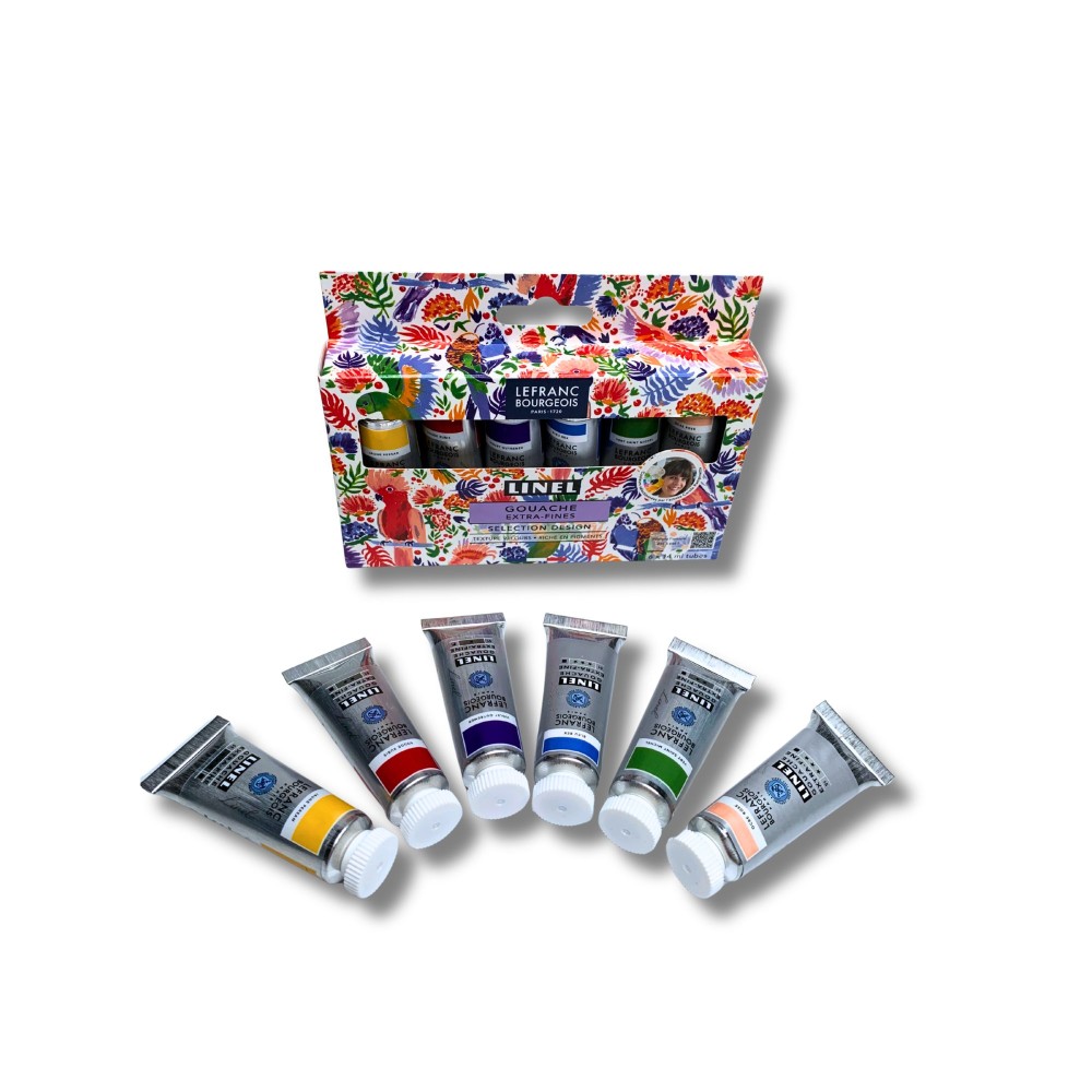 Linel gouache set - Lefranc & Bourgeois - Design 6 x 14 ml