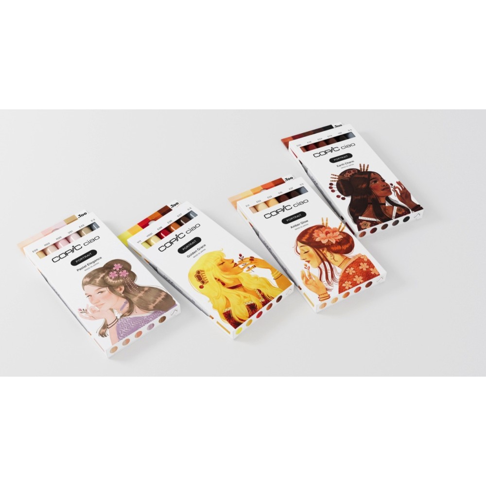 Set of Copic Ciao Portrait Amber Glow dual-tip alcohol-based markers
