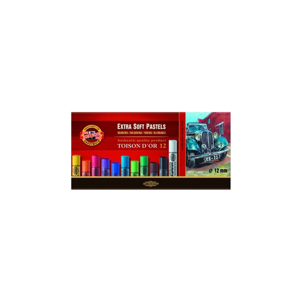 Set of Artist's Extra Soft Dry Chalks 8552, 12 pcs