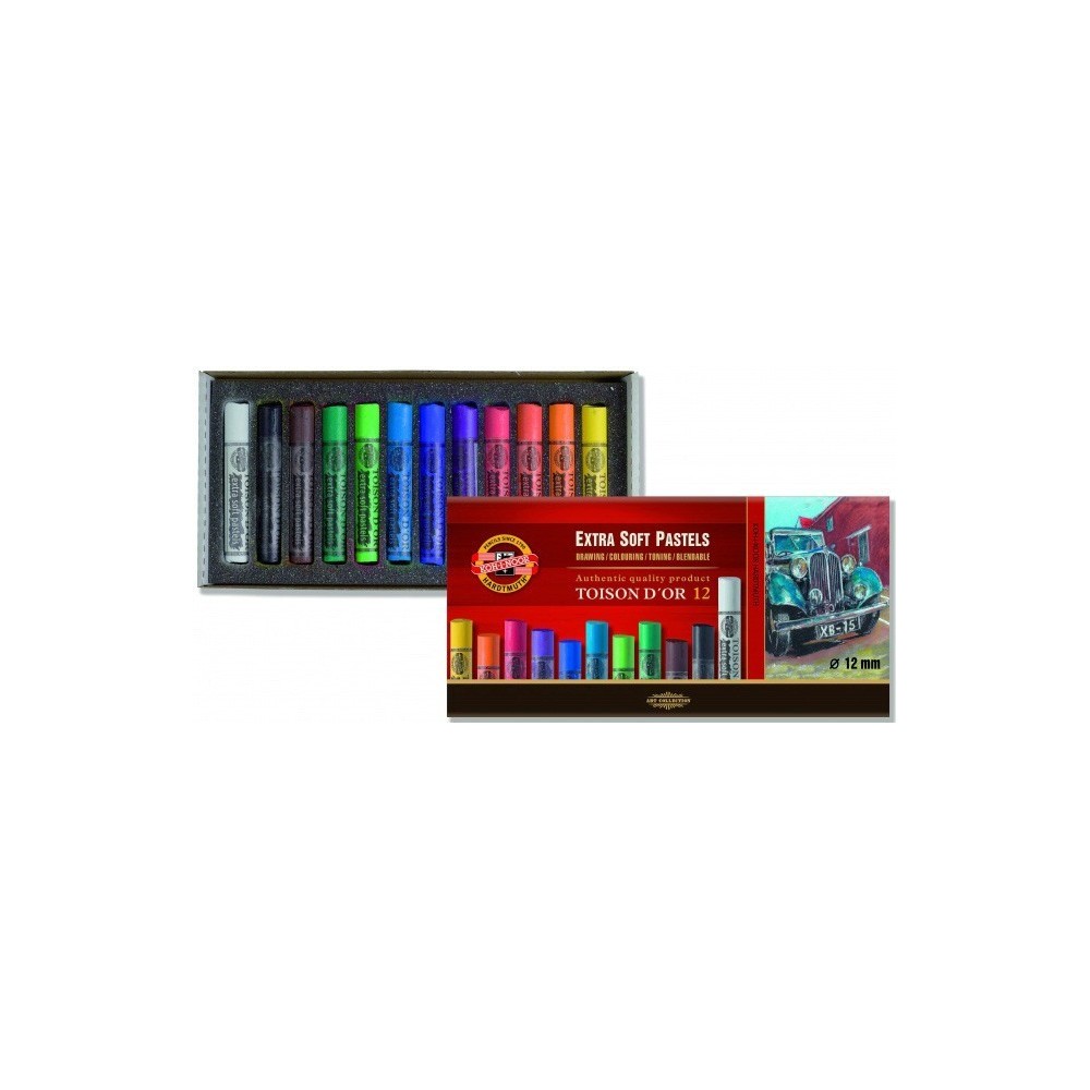 Set of Artist's Extra Soft Dry Chalks 8552, 12 pcs