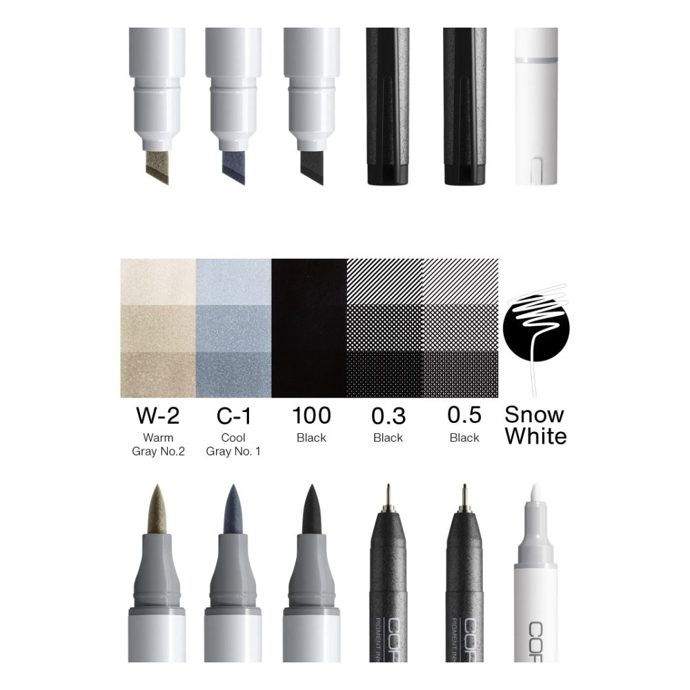 Set of Copic Ciao Manga Comics dual-tip alcohol-based markers