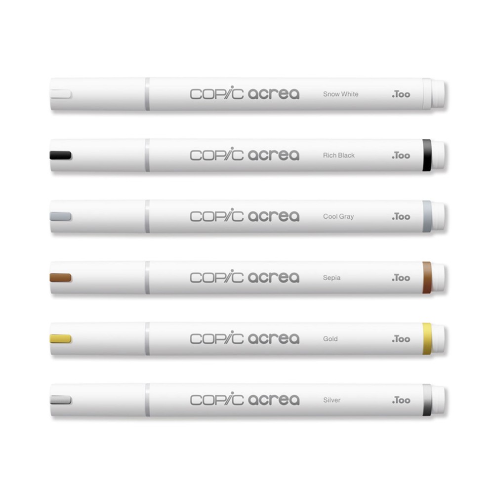 Zestaw pisaków pigmentowych Copic Acrea - 6 szt.