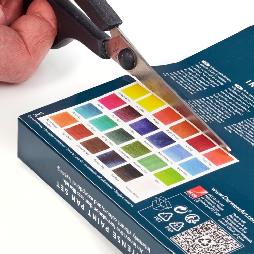 Zestaw tuszów akwarelowych Inktense w kostkach - Derwent - 24 szt.