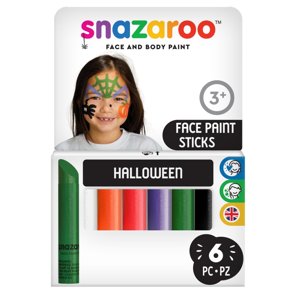 Zestaw kredek do malowania twarzy Halloween - Snazaroo - 6 szt.