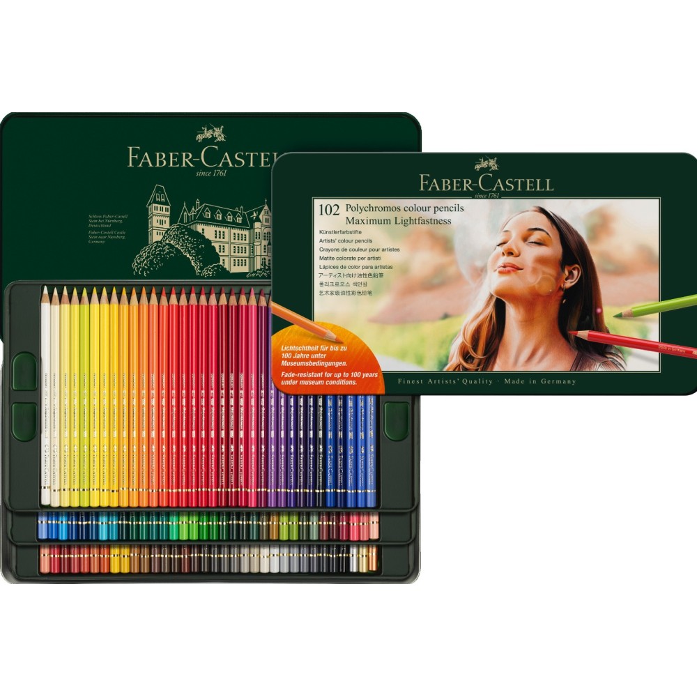 Zestaw kredek Polychromos w metalowym etui - Faber-Castell - 102 szt.