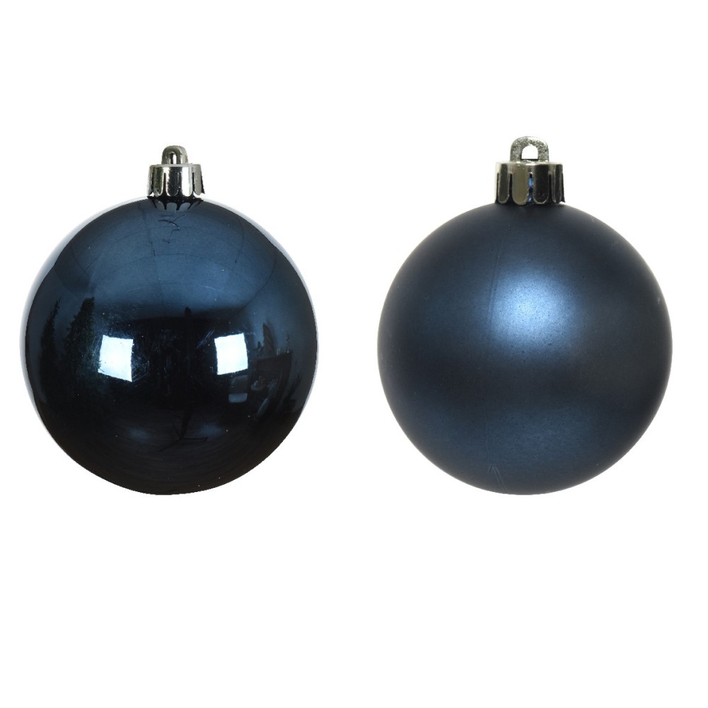 Shatterproof baubles - dark blue 6 cm 12 pcs.
