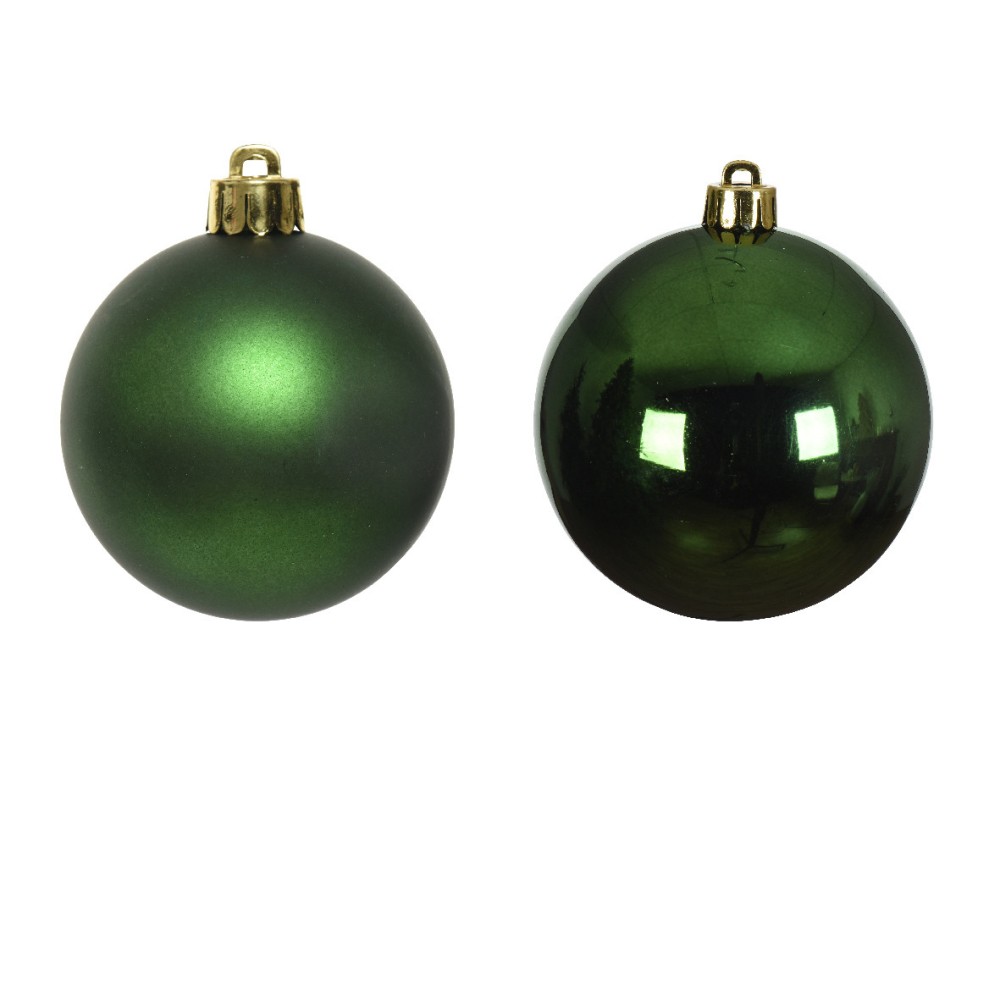 Shatterproof baubles - bottle green 6 cm 12 pcs.