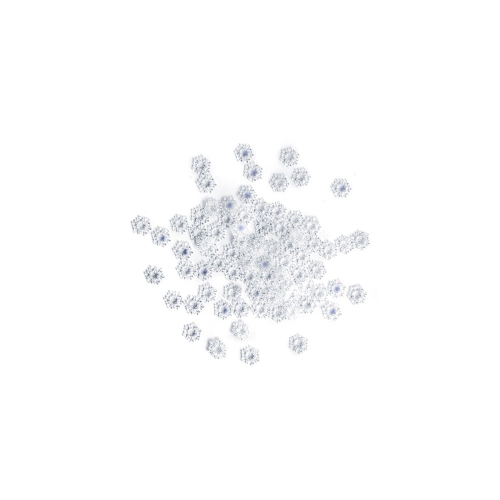 Confetti Snowflakes - DpCraft - opalescent blue, 9 mm, 80 pcs.