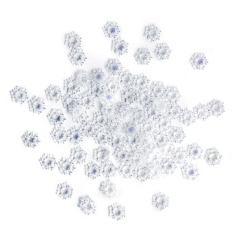 Confetti Snowflakes - DpCraft - opalescent blue, 9 mm, 80 pcs.