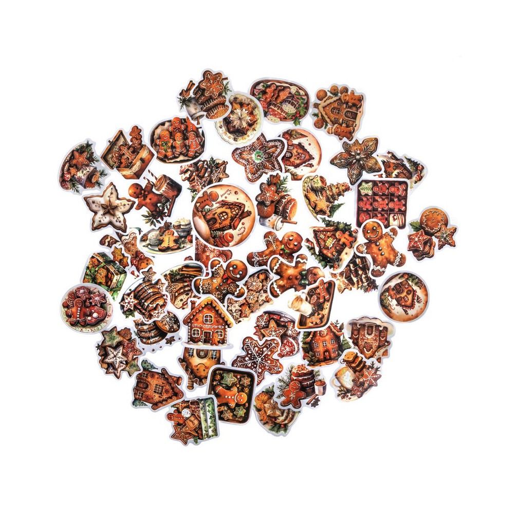 Vinyl Gingerbread Christmas stickers - DpCraft - 50 pcs.