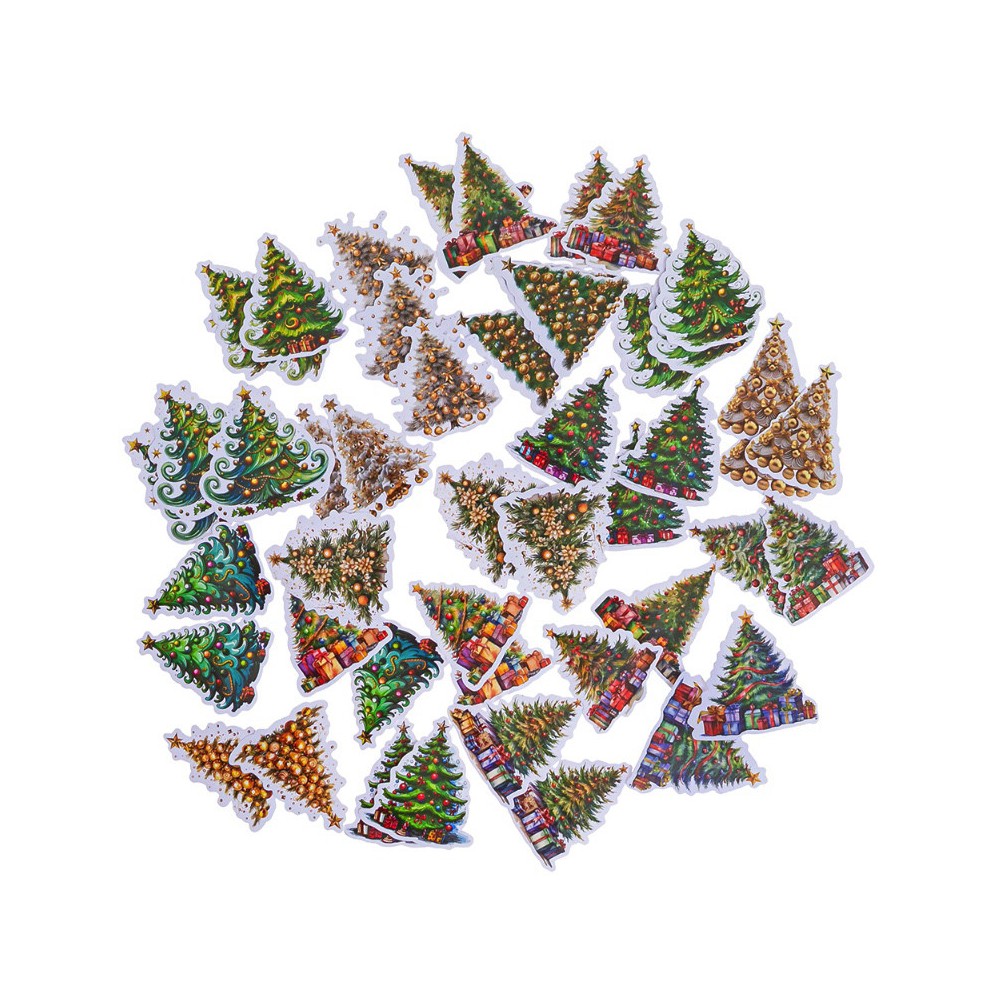 Naklejki świąteczne winylowe Christmas Trees - DpCraft - 46 szt.