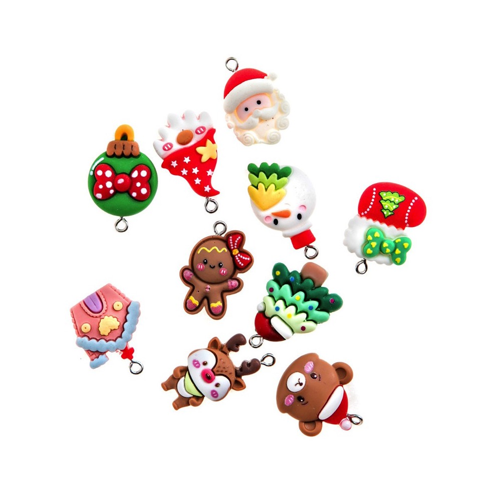 Set of 3D polymer charms Christmas Goodies - DpCraft - 10 pcs.