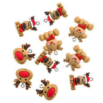 Zawieszki z żywicy Reniferki 3D Jolly Reindeers - DpCraft - 10 szt.