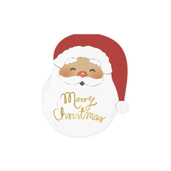 Paper napkins Merry Christmas Santa Claus - 13,5 x 16 cm 12 pcs.