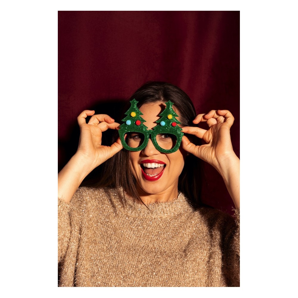 Christmas Tree glasses - green 15 x 12 cm