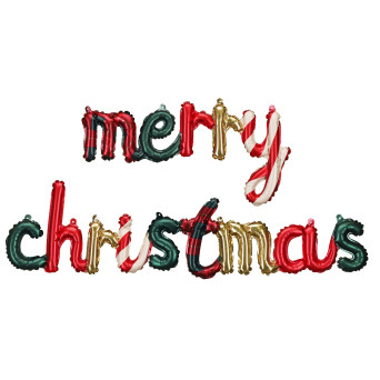 Foil balloon Merry Christmas - 143 x 25 cm