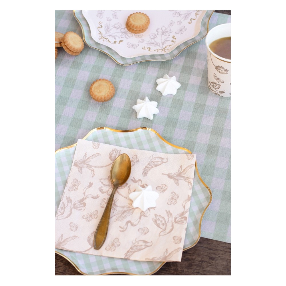 Paper plates Checkered - green 23 cm 6 pcs.