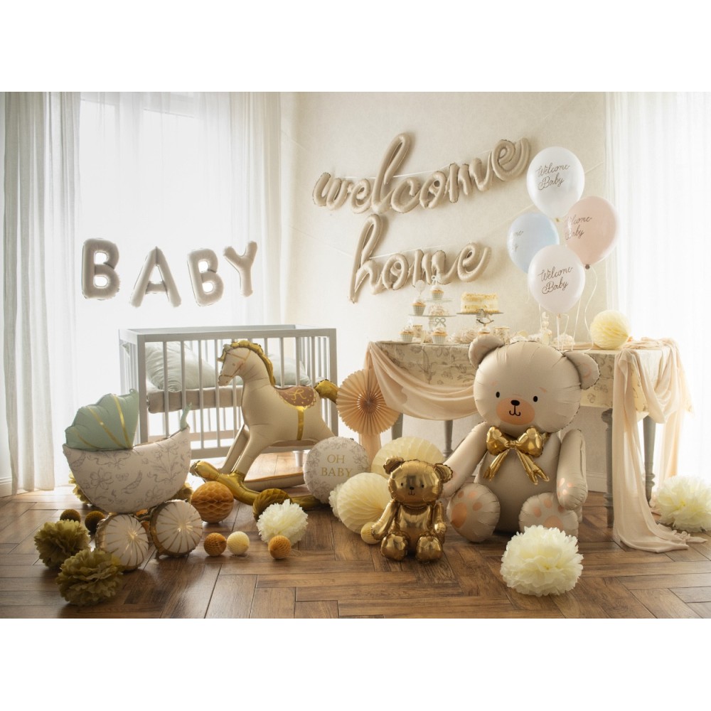 Foil balloon Teddy Bear - beige 75 x 84 cm