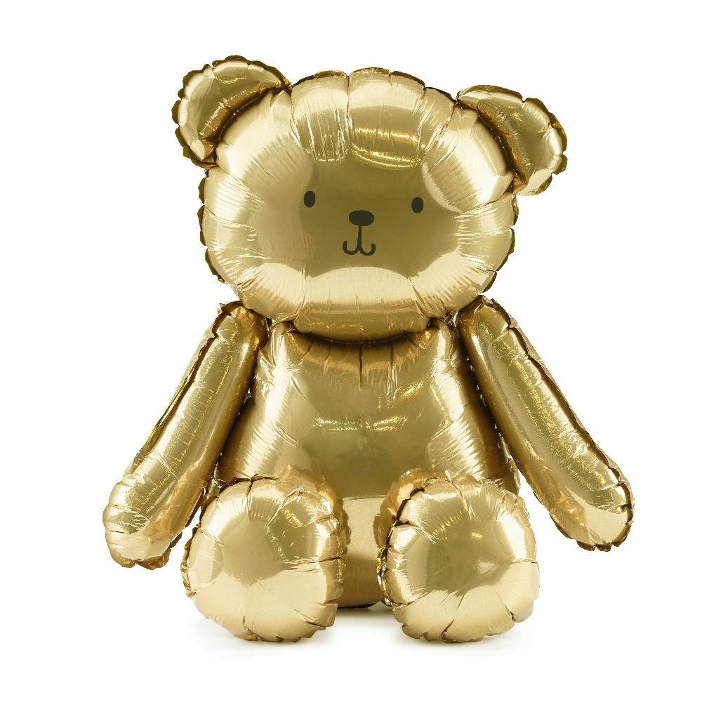 Foil balloon Teddy Bear - gold 43 x 53 cm