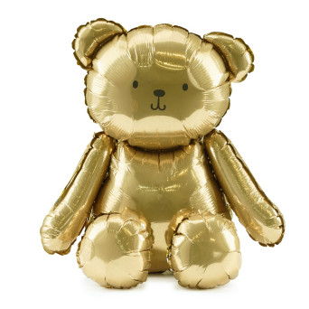Foil balloon Teddy Bear - gold 43 x 53 cm