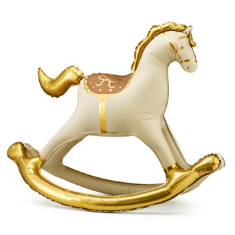 Foil balloon Rocking Horse - gold 118 x 104 cm