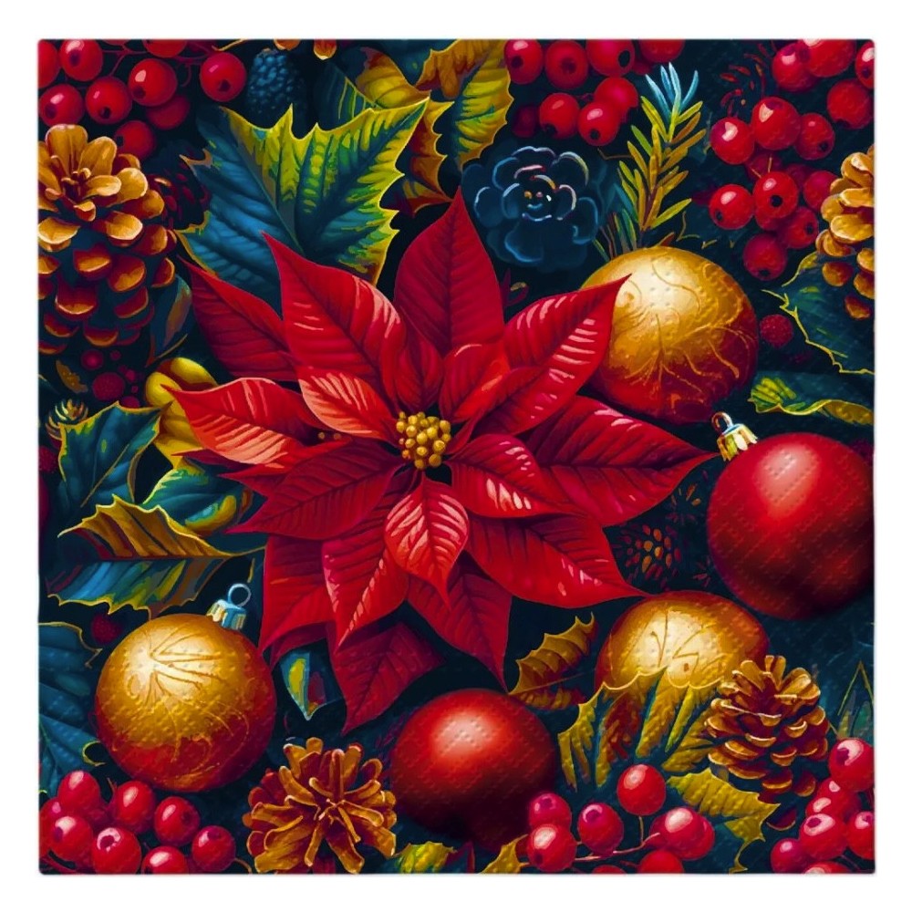 Serwetki ozdobne Vintage Poinsettia Charm - Paw - 20 szt.