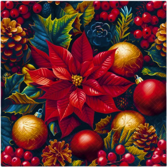 Serwetki ozdobne Vintage Poinsettia Charm - Paw - 20 szt.