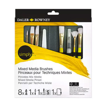 Zestaw pędzli i akcesoriów Mixed Media - Daler Rowney - 10 szt.