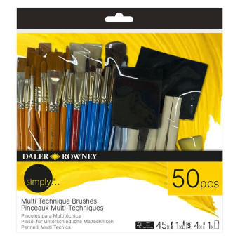 Set of Multi Technique accessories and brushes - Daler Rowney - 50 pcs.