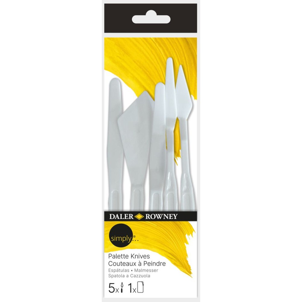 Set of plastic palette knives - Daler Rowney - 5 pcs.