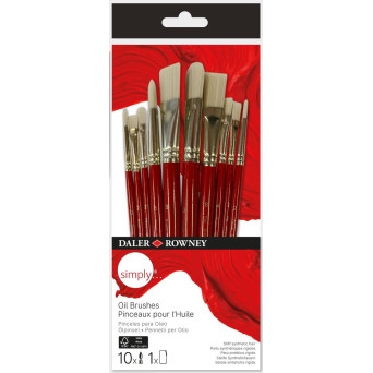 Set of Simply Oil synthetic brushes - Daler Rowney - 10 pcs.