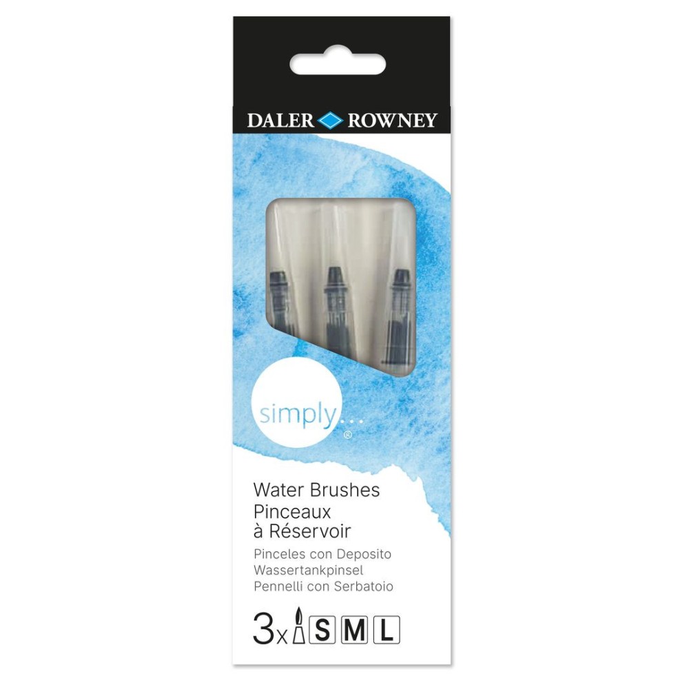 Zestaw pędzli na wodę Simply - Daler Rowney - 3 szt.