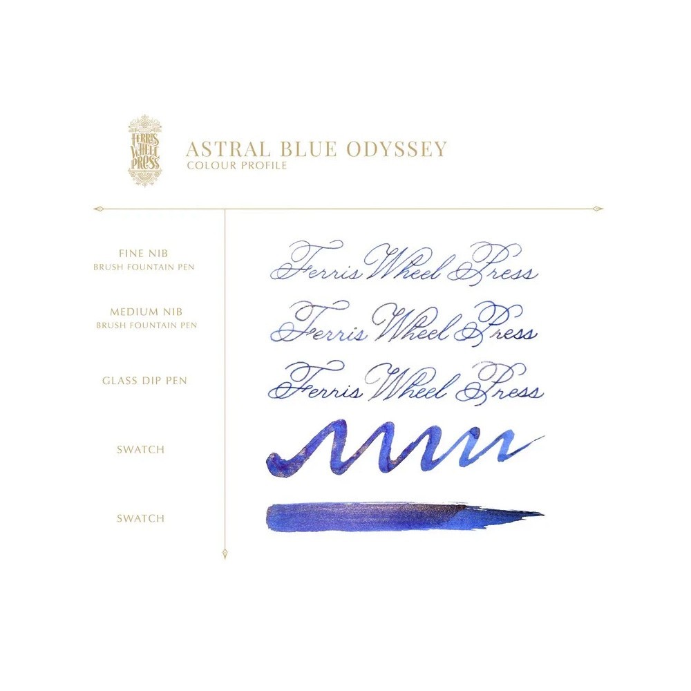 Calligraphy ink - Ferris Wheel Press - Astral Blue Odyssey 38 ml