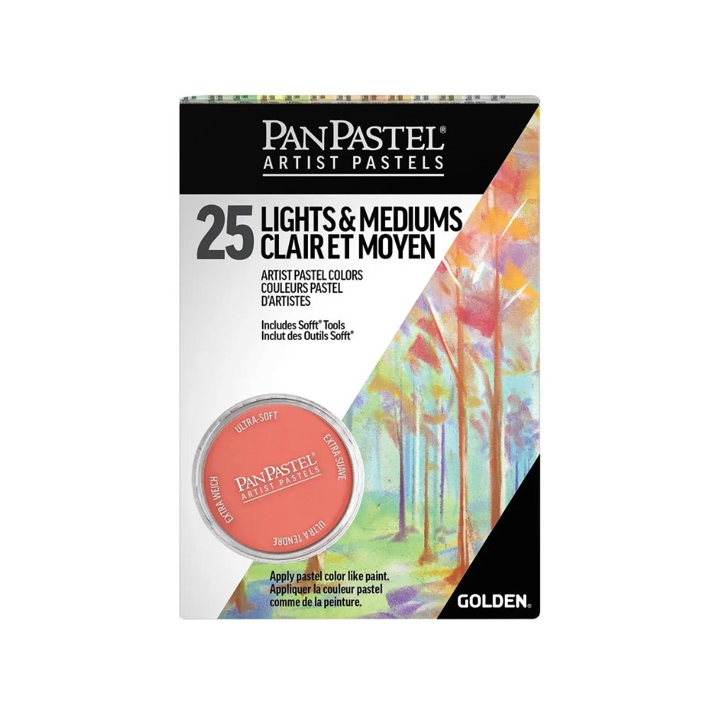 Zestaw suchych pasteli PanPastel Lights & Mediums - 25 kolorów