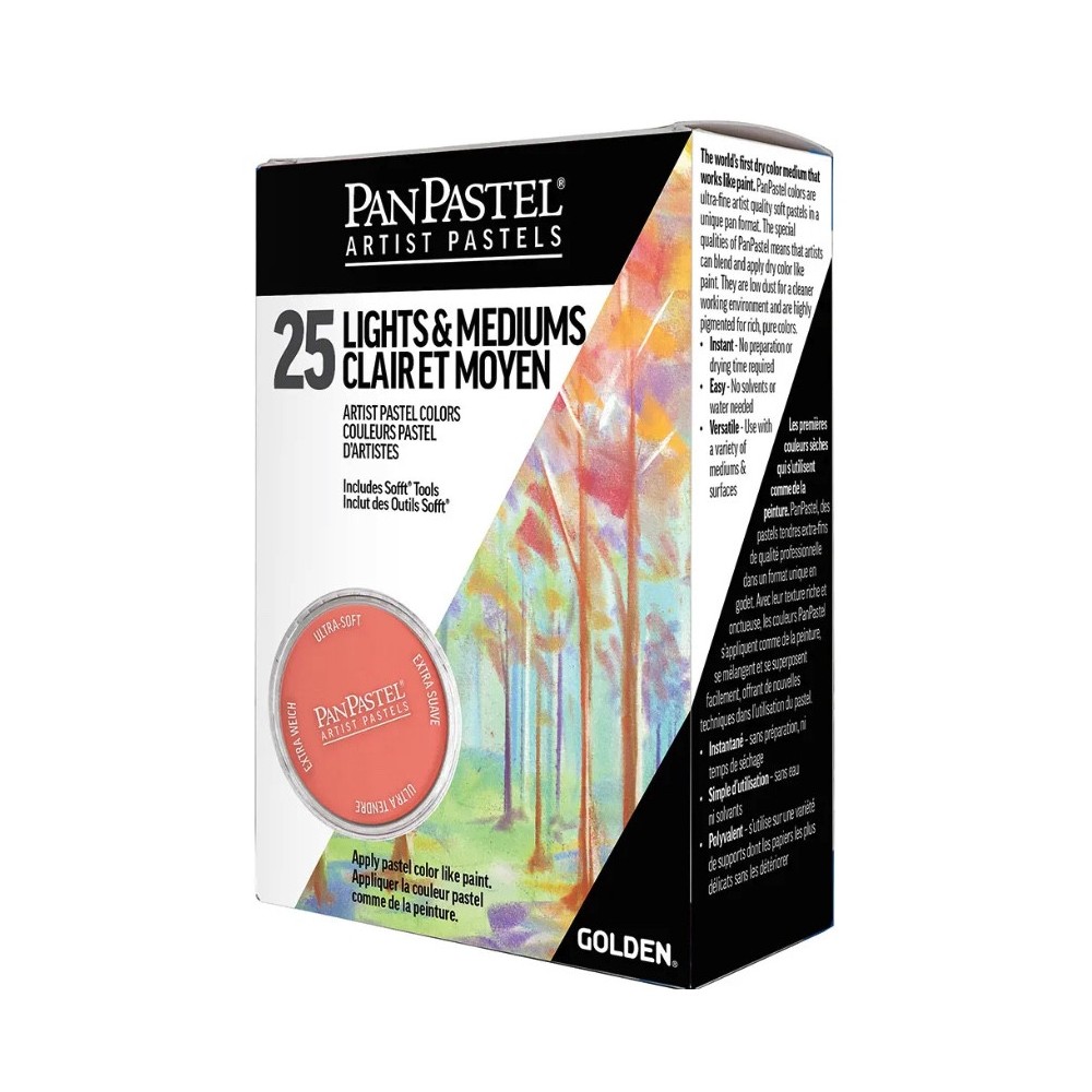 Set of Ultra Soft PanPastels Lights & Mediums - 25 colors
