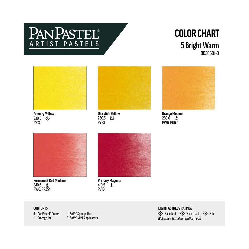 Set of Ultra Soft PanPastels Bright Warm - 5 colors