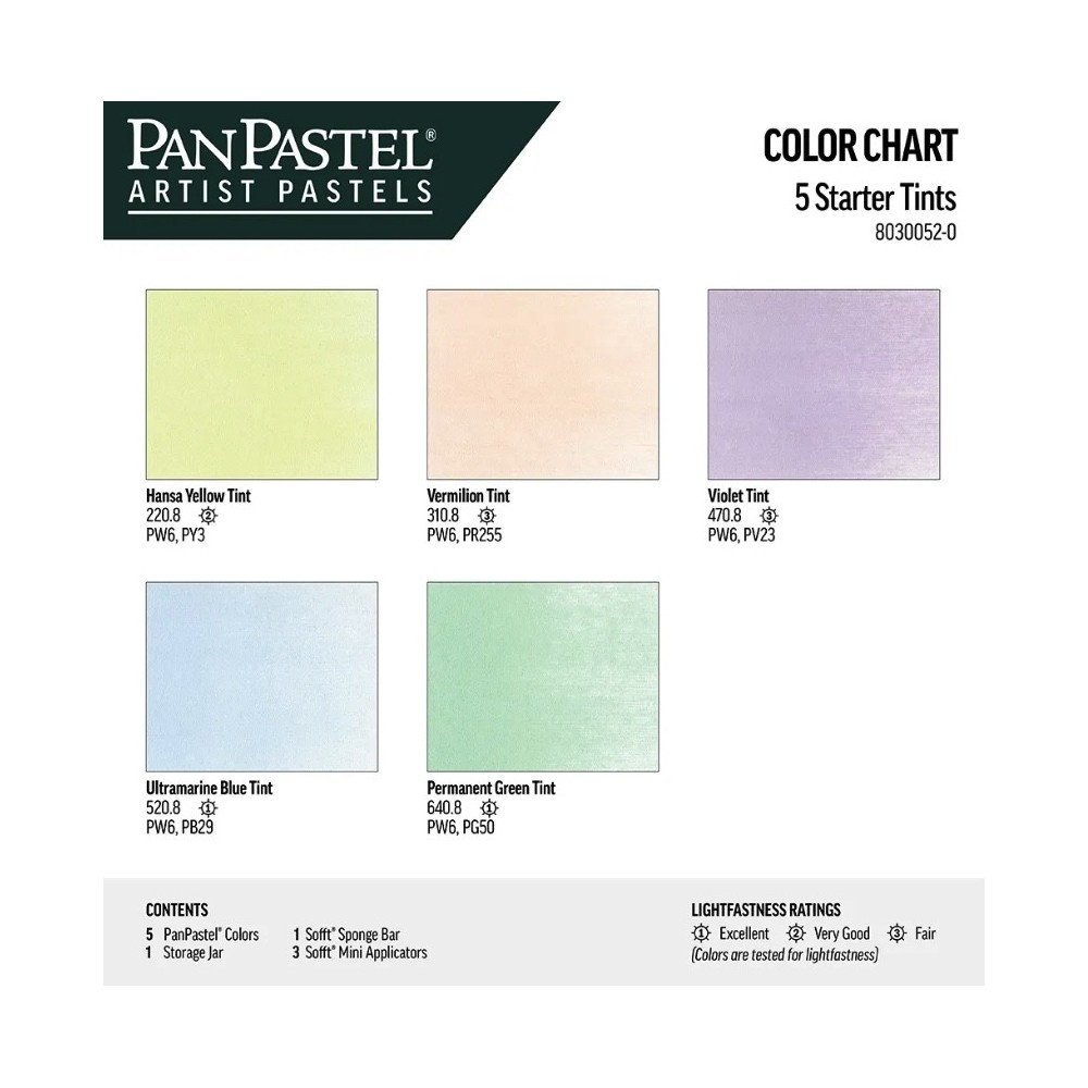 Set of Ultra Soft PanPastels Starter Tints - 5 colors