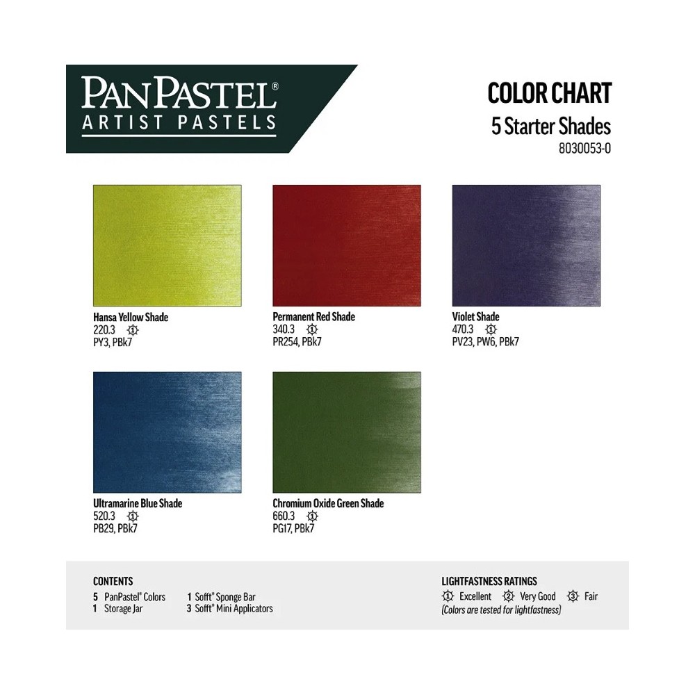 Set of Ultra Soft PanPastels Starter Shades - 5 colors