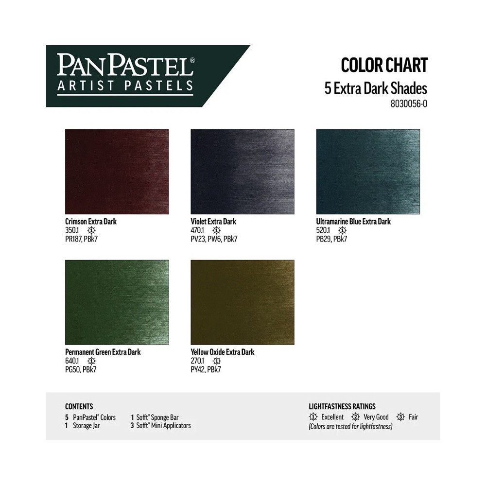 Set of Ultra Soft PanPastels Extra Dark Shades - 5 colors