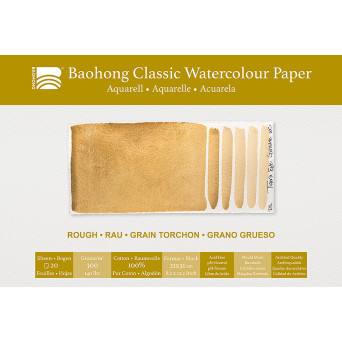 Blok do akwareli Classic Watercolour 21 x 31 cm - Baohong - rough 300 g 24 ark.