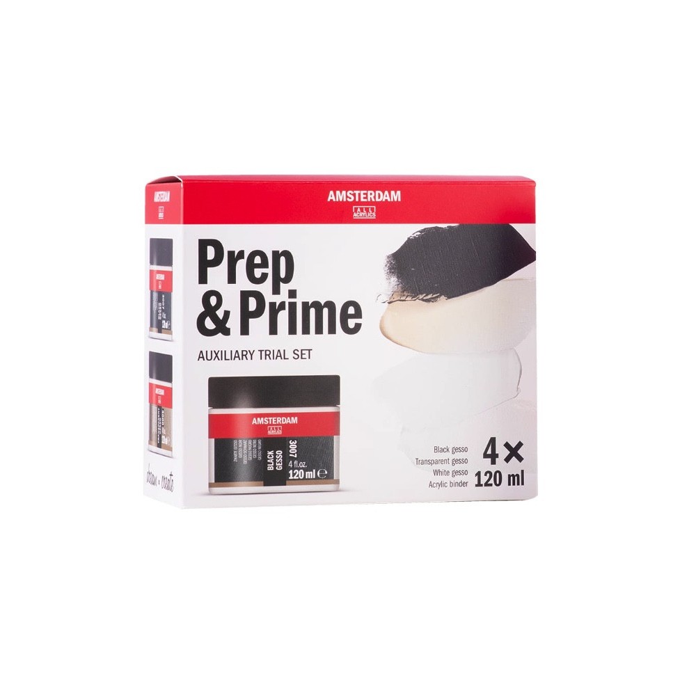 Set of Prep & Prime mediums - Amsterdam - 4 x 120 ml