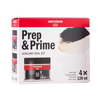Zestaw mediów do farb Prep & Prime - Amsterdam - 4 x 120 ml