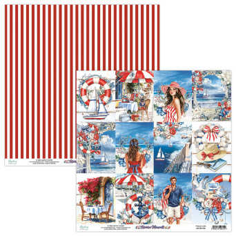 Scrapbooking paper 30,5 x 30,5 cm - Mintay - Riviera Moments 06