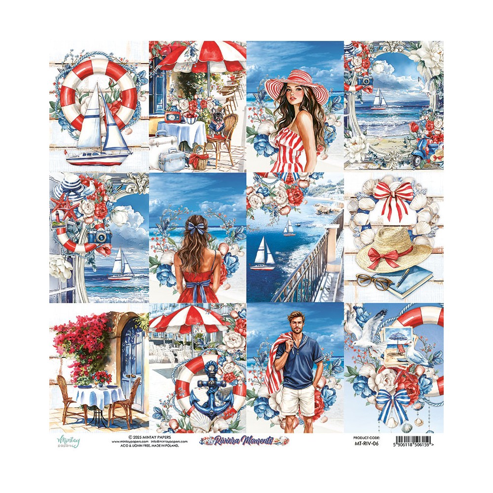 Papier do scrapbookingu 30,5 x 30,5 cm - Mintay - Riviera Moments 06