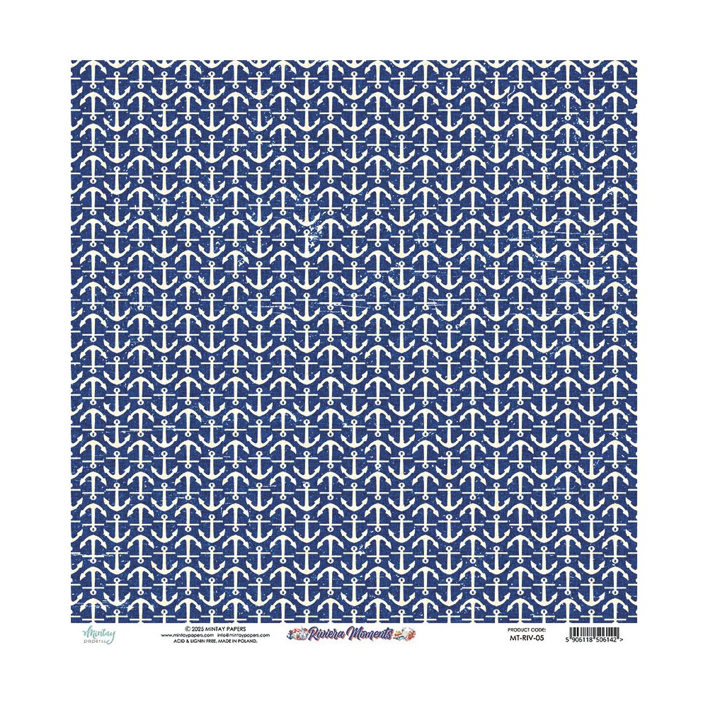 Papier do scrapbookingu 30,5 x 30,5 cm - Mintay - Riviera Moments 05