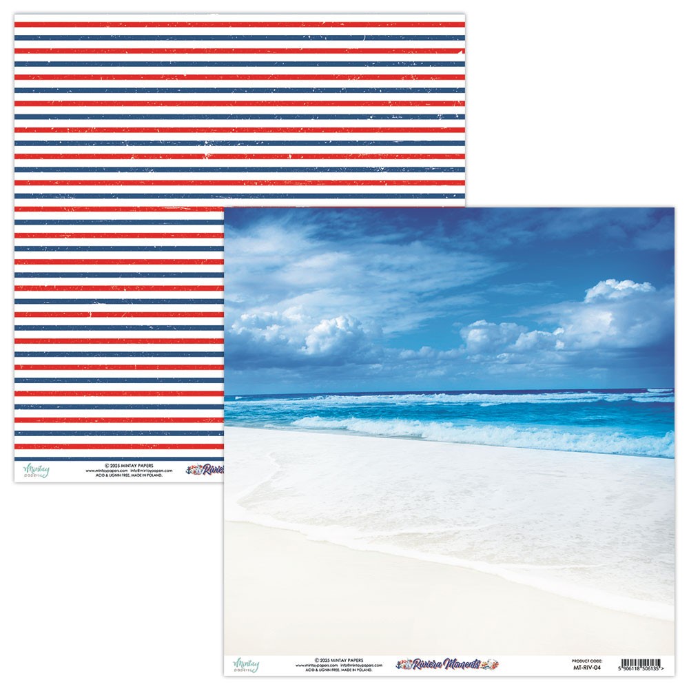 Papier do scrapbookingu 30,5 x 30,5 cm - Mintay - Riviera Moments 04