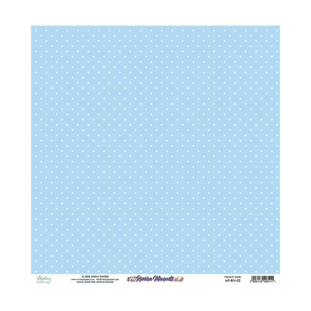 Scrapbooking paper 30,5 x 30,5 cm - Mintay - Riviera Moments 02
