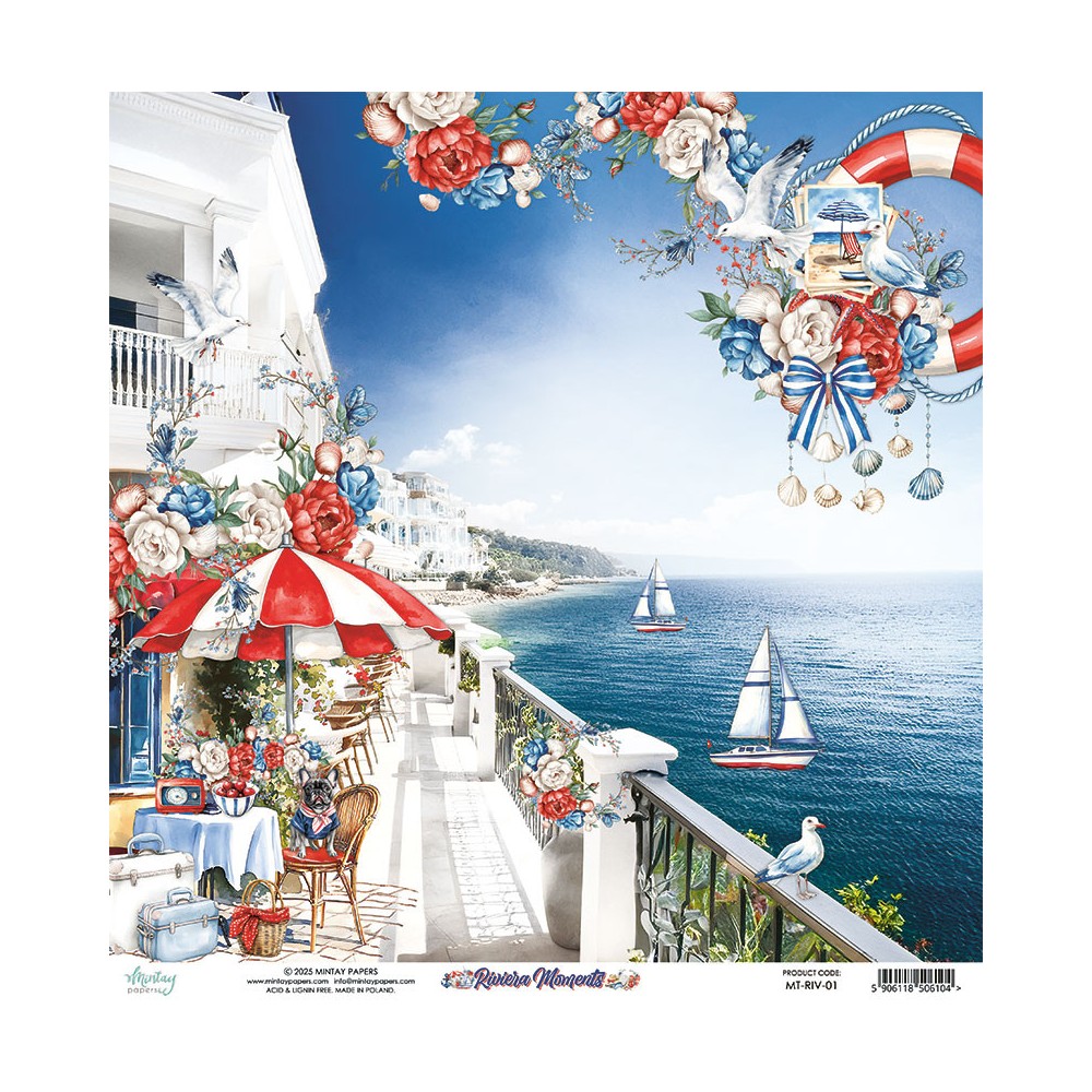 Papier do scrapbookingu 30,5 x 30,5 cm - Mintay - Riviera Moments 01